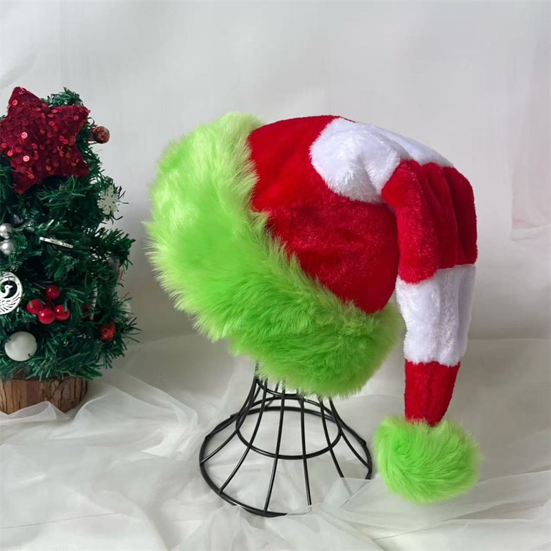 Santa Hat Plush - Splicing Santa Claus Hat Christmas Plush