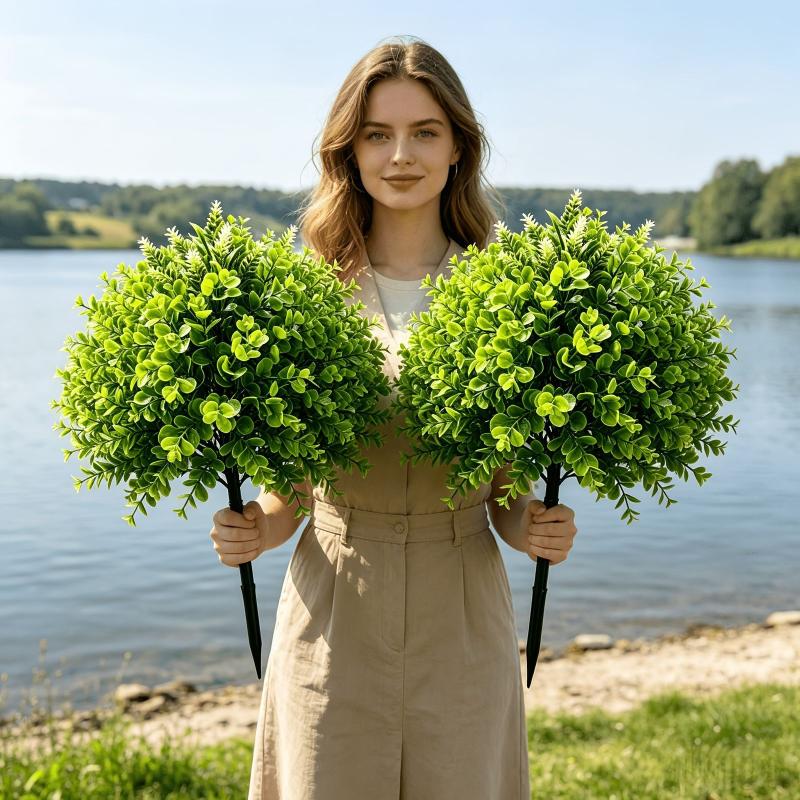 Christmas Tree Artificial - Artificial Green Plants Ground Stake Fake