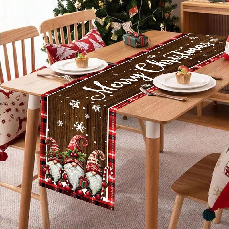 Christmas Table Runner - VIKAMA Christmas Table Runner Gnome Buffalo