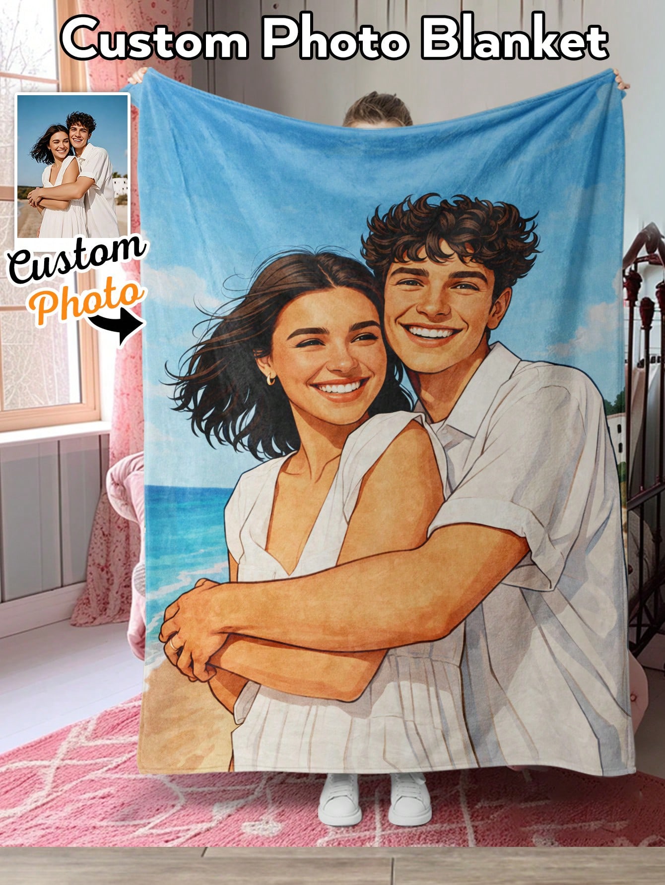 Custom AI Style Photo Blanket  - đánh giá và giá Christmas Throw Blanket