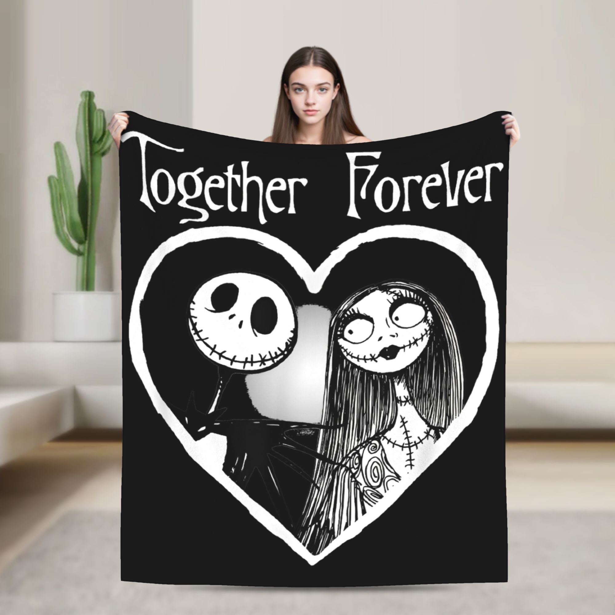 Jack Skellington Together Fore - đánh giá và giá Christmas Throw Blanket