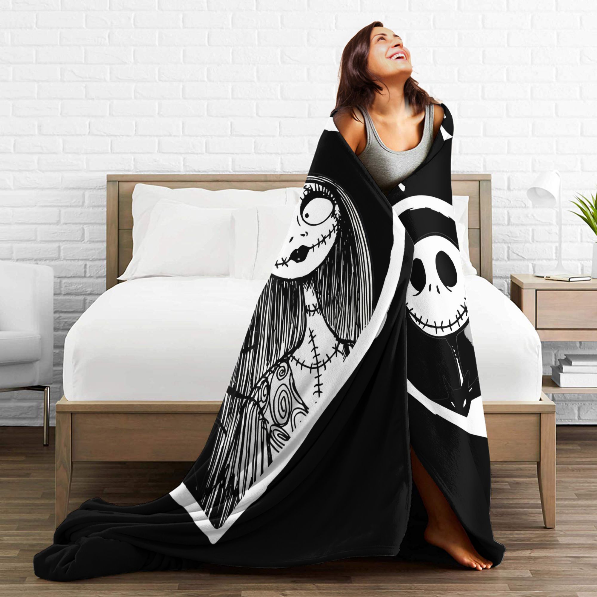 Jack Skellington Together Fore - đánh giá và giá Christmas Throw Blanket