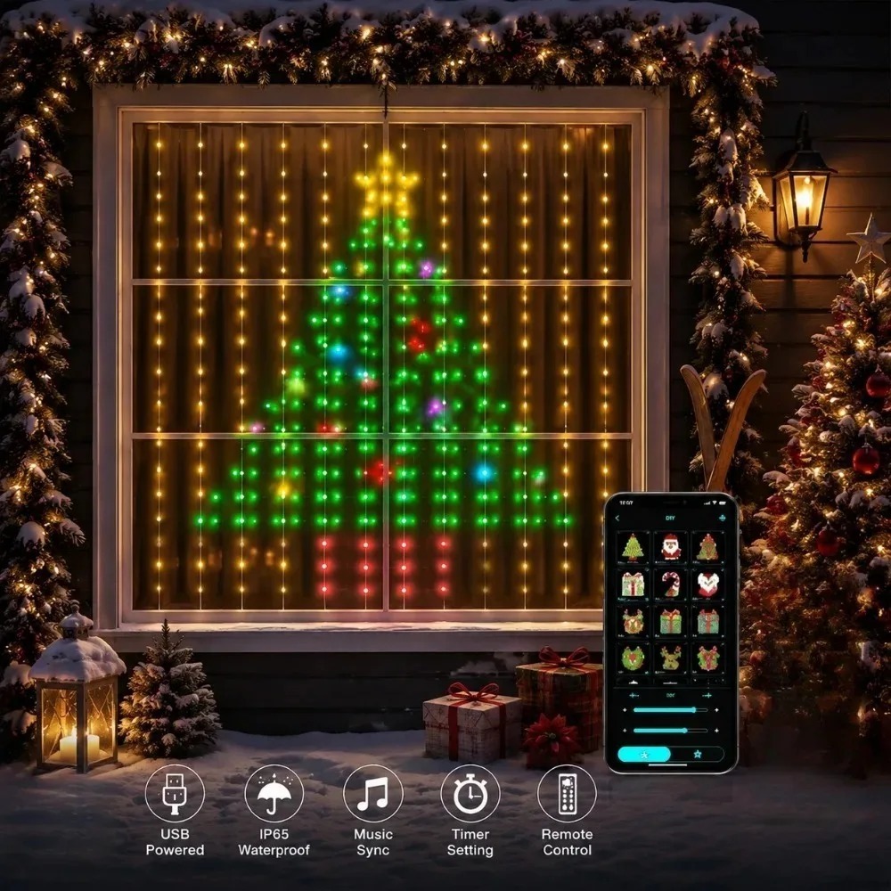 LED Pixel Curtain Lights Bluet - đánh giá và giá Led Fairy String Lights