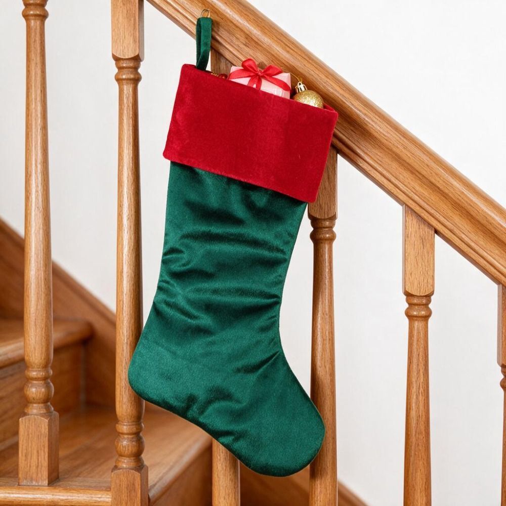 Red Green Velvet Christmas Sto - đánh giá và giá Christmas Stocking Hanging