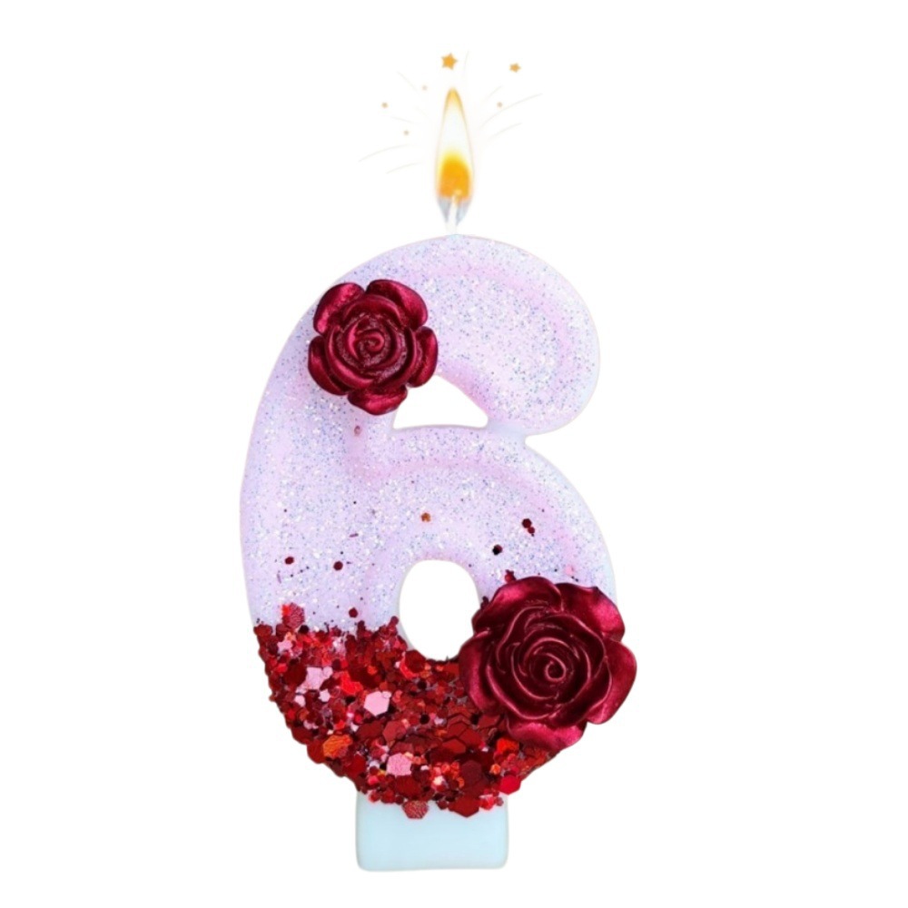 Number Pink Glitter Red Rose F - đánh giá và giá Holiday Candle Set